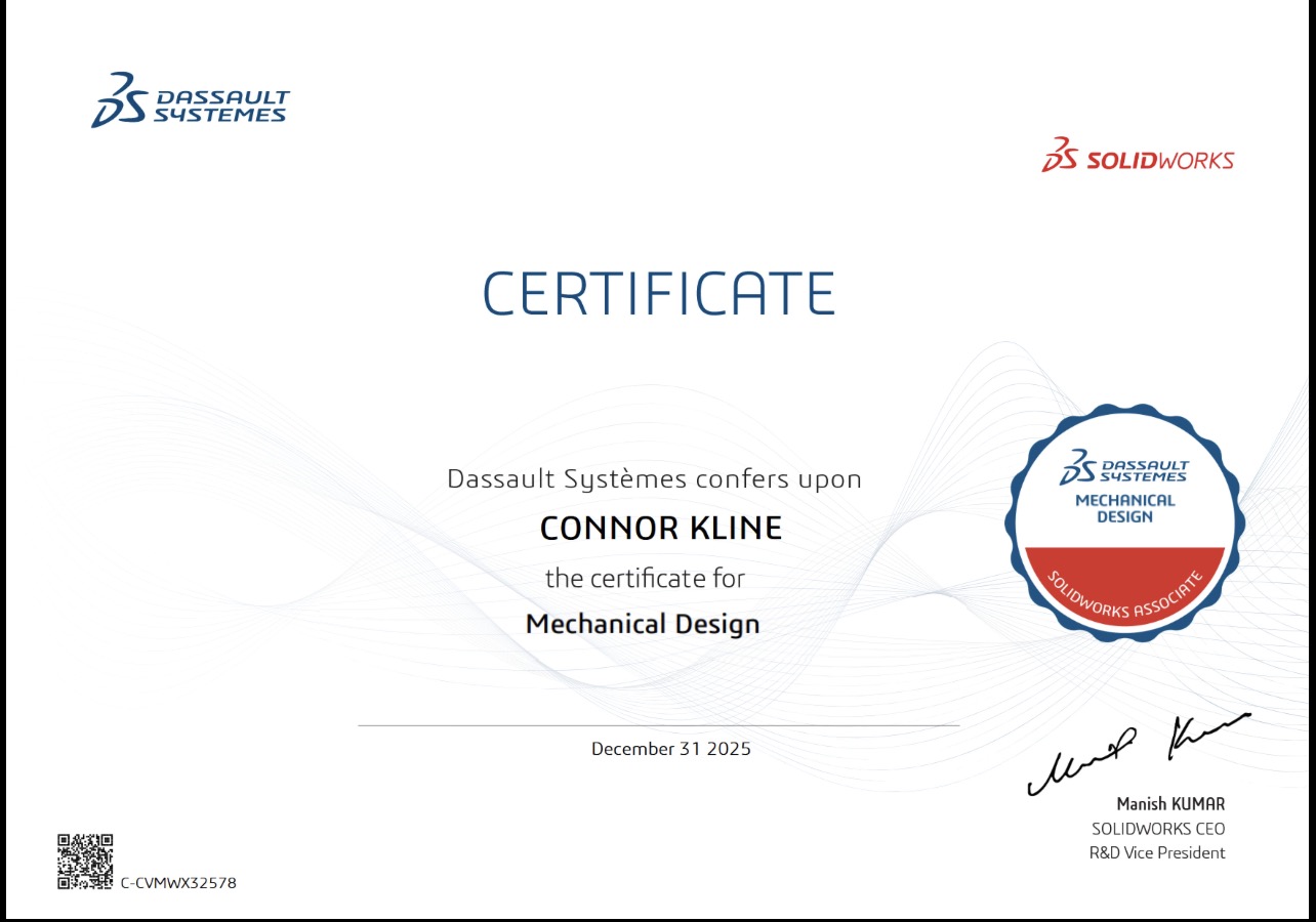 CSWA Certified SolidWorks Associate Badge